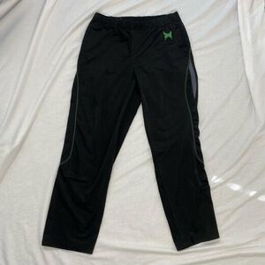 Tapout black straight leg sweatpants with green logo size large grunge y2k
